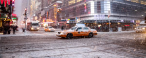 Times Square during blizzard