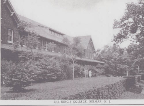 A postcard of The King's College in Belmar, New Jersey