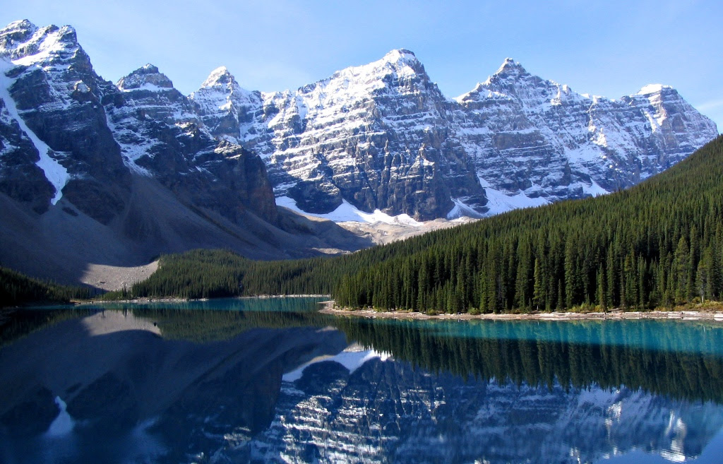 Scenic view of mountains towering over a lake