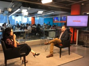 Paul Glader being interviewed on infobae