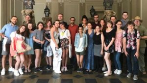 Students in the Czech Republic with Professor Mattingly at the European Journalism Institute
