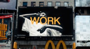 Jerron Herman on a billboard in Times Square