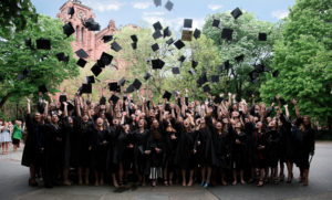 Graduates at commencement