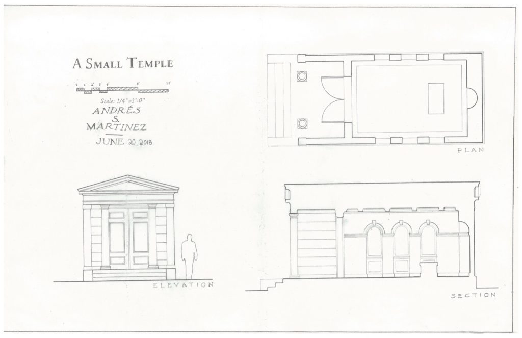 drawing of small temple