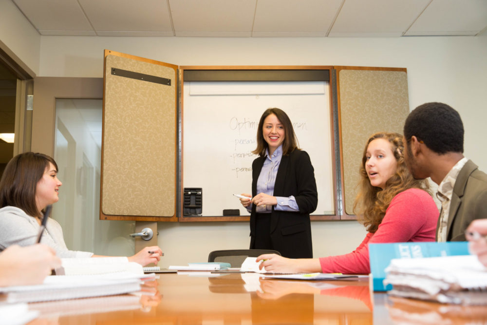 Jennifer Tharp with students