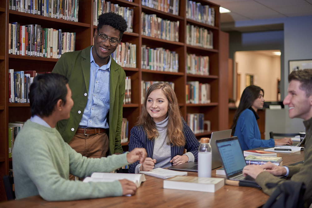 Students in library