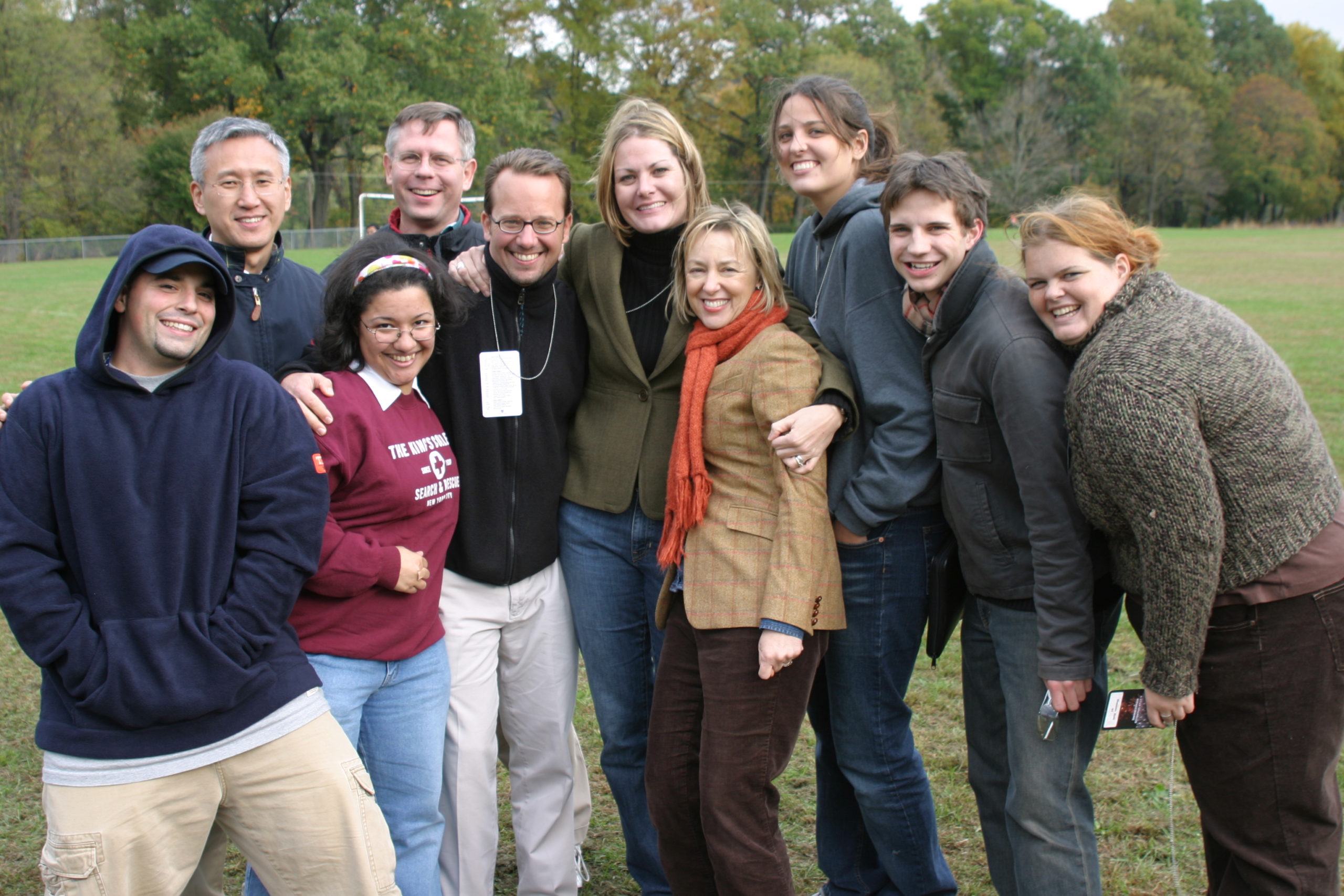 students and staff at alumni homecoming game