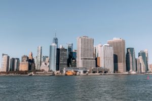 the lower Manhattan NYC skyline