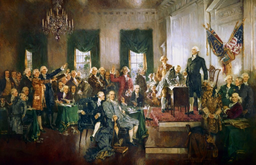 painting of signing of US constitution