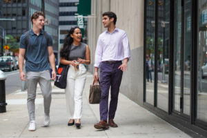 college students walking in nyc
