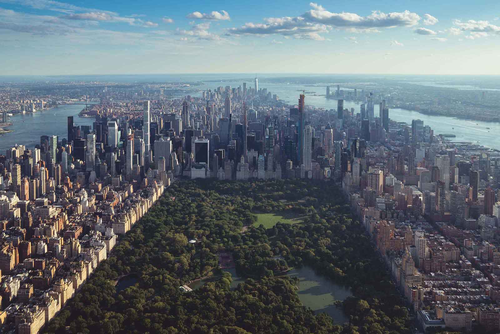 view of central park from the air